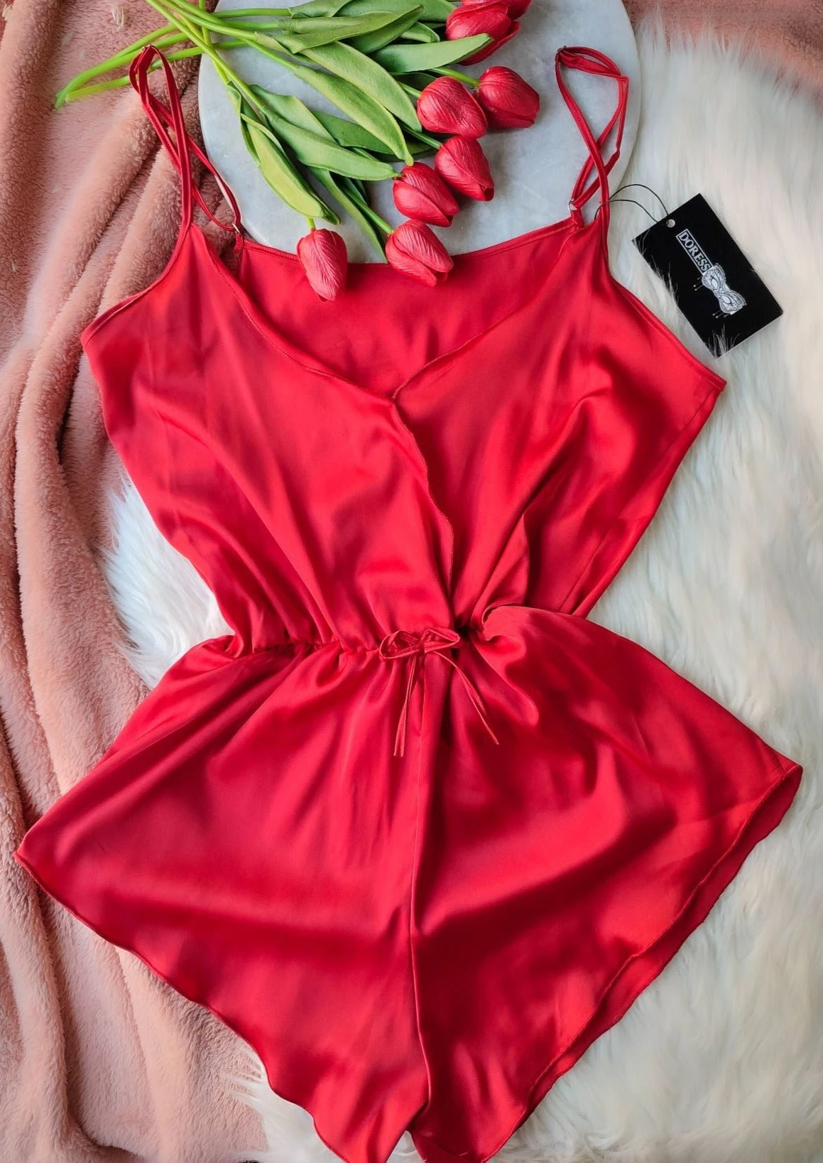 Combinaison Rouge Soyeuse CORAL 5 Combinaison Rouge Soyeuse CORAL – Image 5