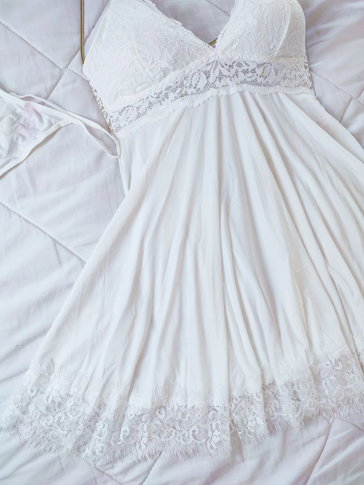 Nuisette Rembourrée En Dentelle Blanche DELIGHT 2 Nuisette Rembourrée En Dentelle Blanche DELIGHT – Image 2