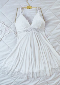 Nuisette Rembourrée En Dentelle Blanche DELIGHT