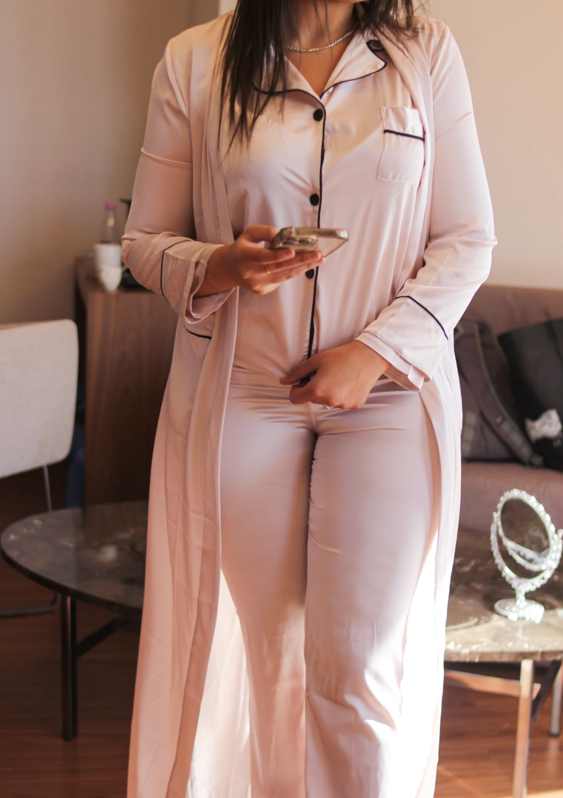 Pyjama Trois Pièces Rose Clair CIANA 1 Pyjama Trois Pièces Rose Clair CIANA