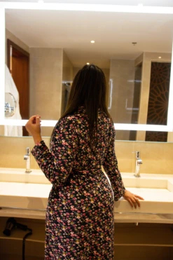 Kimono Long Super Soft Noir Imprimé FIORE -Doress IMG 1668 1