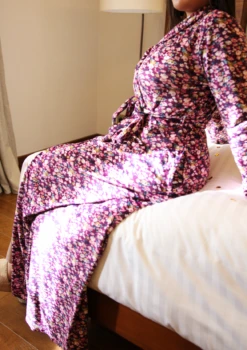 Kimono Long Super Soft Rose Imprimé FIORE