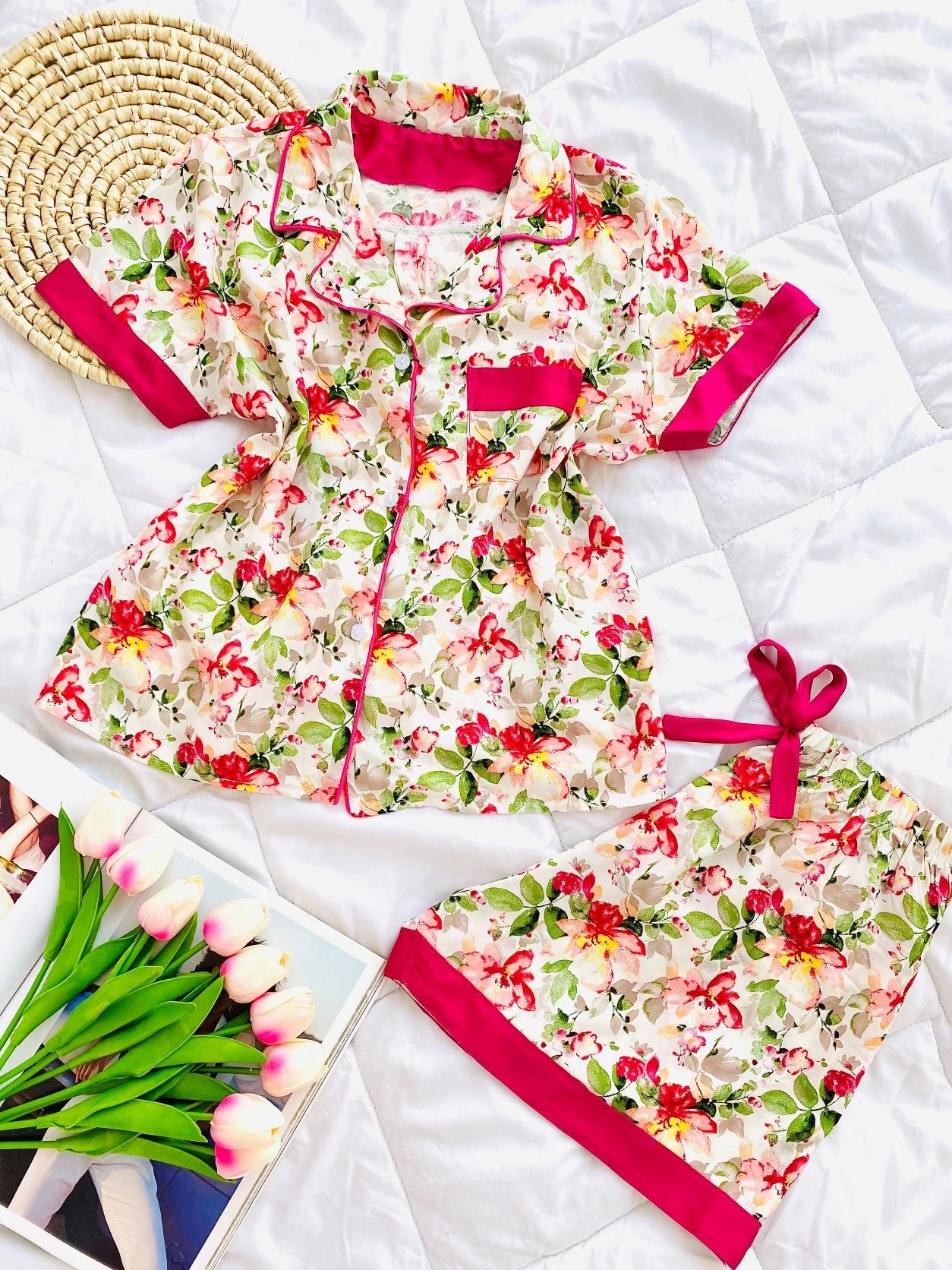 Pyjama Demi Manche Short ORCHID FUSHIA 4 Pyjama Demi Manche Short ORCHID FUSHIA – Image 4