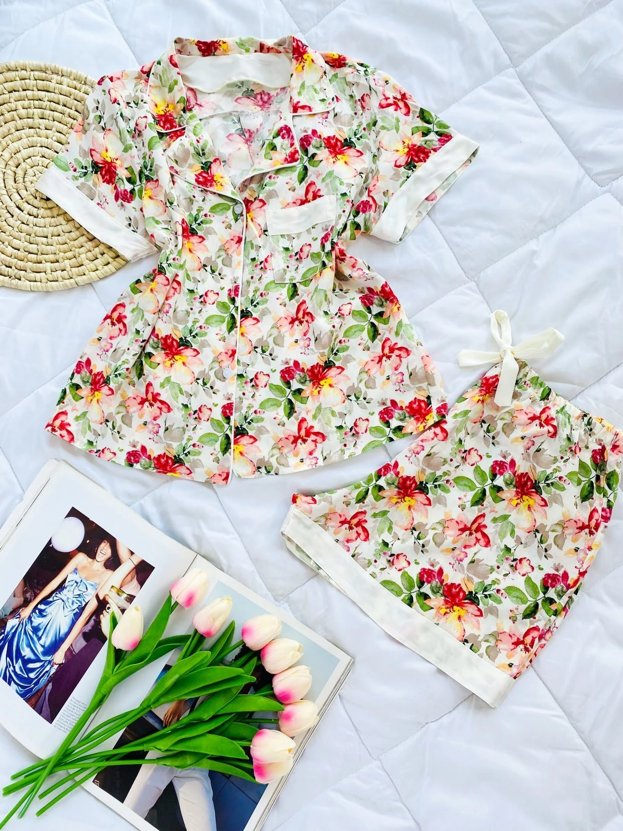 Pyjama Demi Manche Short ORCHID WHITE 8 Pyjama Demi Manche Short ORCHID WHITE – Image 8