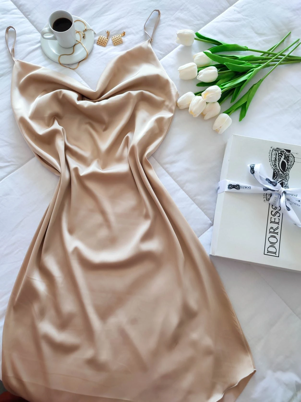 Robe Nuisette CLASSY Beige 5 Robe Nuisette CLASSY Beige – Image 5