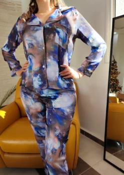 Pyjama BORÉAL Bleu En Soie -Doress IMG 20211207 105521 1 1