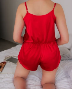 Combinaison Rouge Soyeuse CORAL 7 Combinaison Rouge Soyeuse CORAL -Doress IMG 2164 1