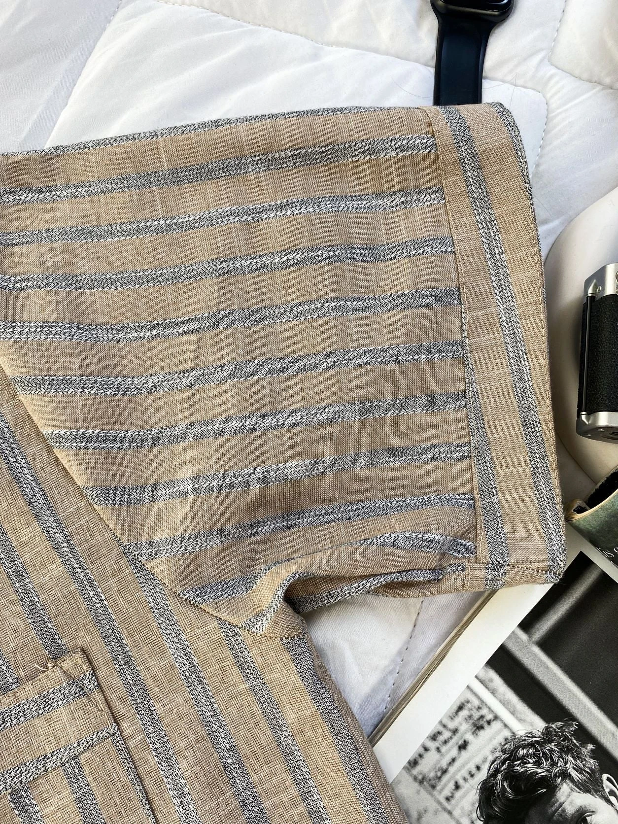 Pyjama Homme Rayures Beige MATTEO 7 Pyjama Homme Rayures Beige MATTEO – Image 7