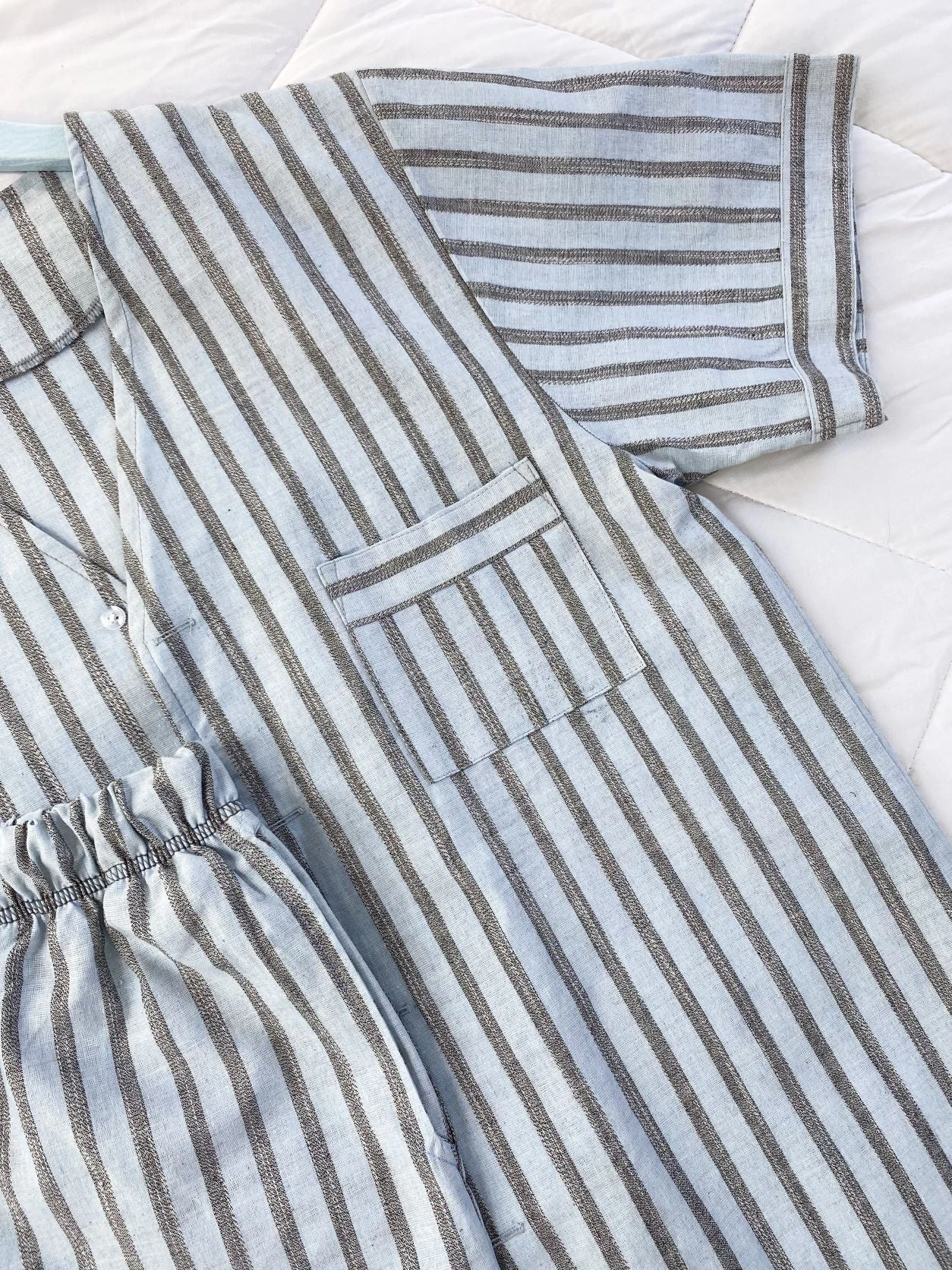 Pyjama Homme Rayures Bleu Clair MATTEO 3 Pyjama Homme Rayures Bleu Clair MATTEO – Image 3