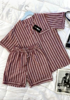 Pyjama Homme Rayures Bordeaux MATTEO