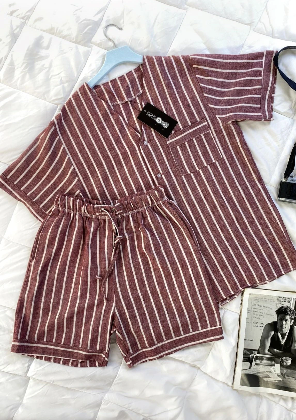 Pyjama Homme Rayures Bordeaux MATTEO 1 Pyjama Homme Rayures Bordeaux MATTEO