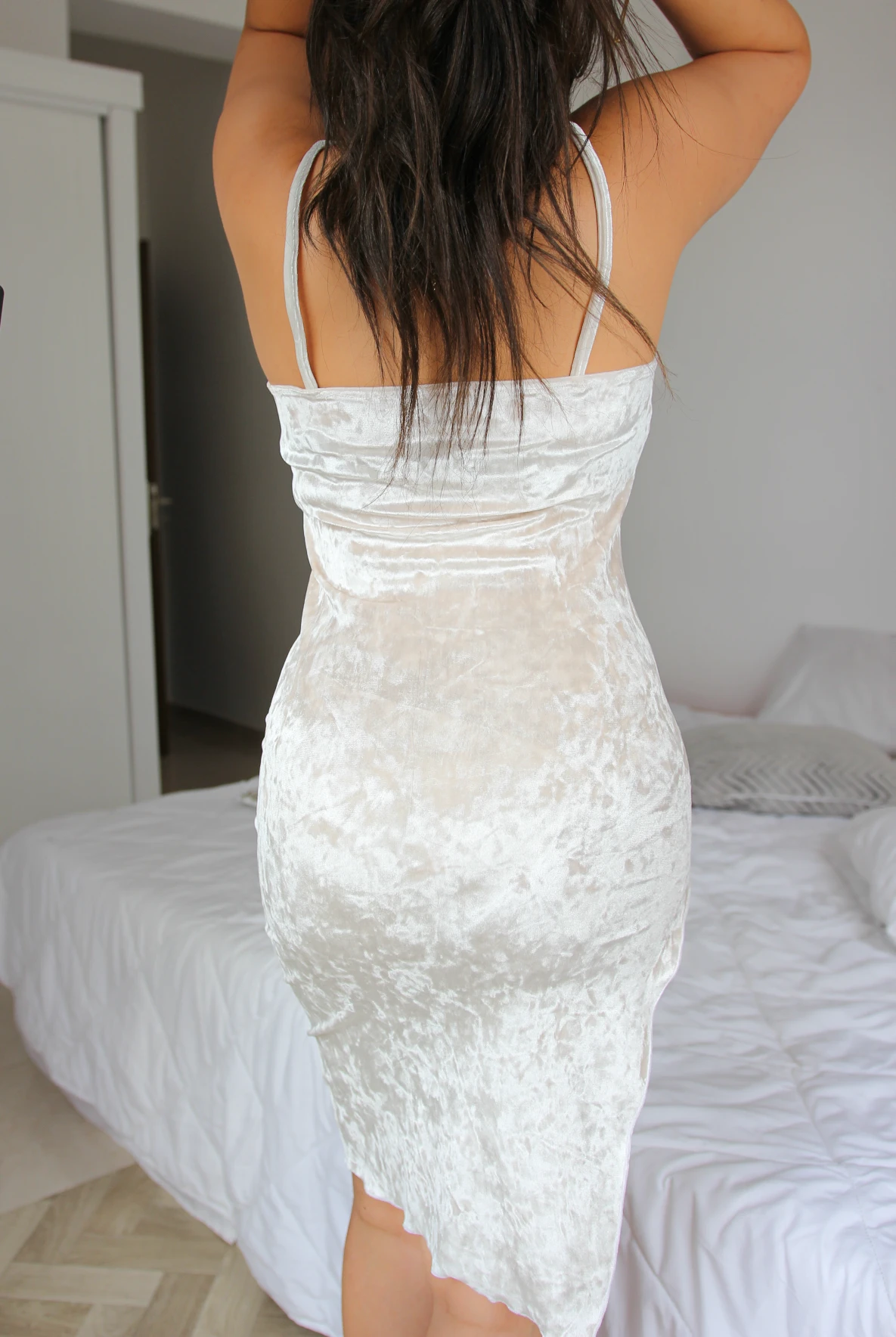 Nuisette Velours Blanc EVA 2 Nuisette Velours Blanc EVA â Image 2