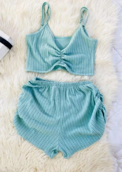 Ensemble Vert Mint CROP TOP Strech Collection