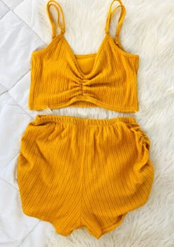 Ensemble Jaune CROP TOP Strech Collection