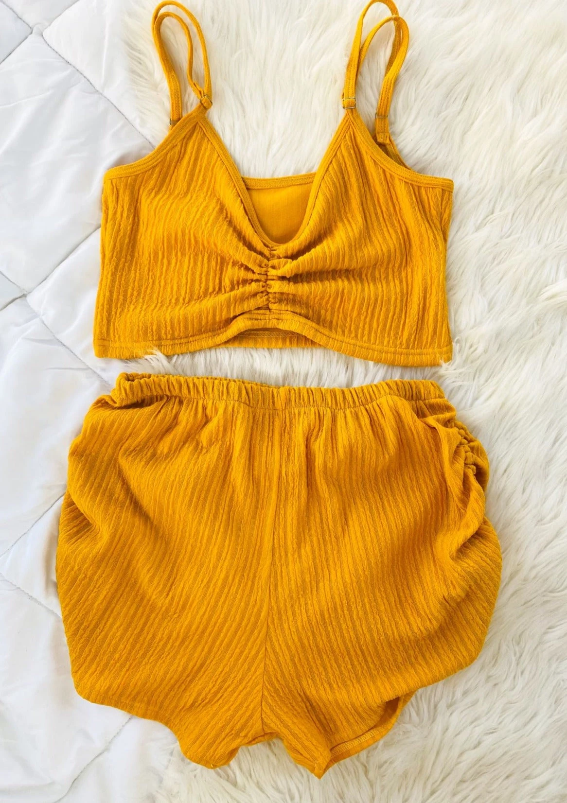 Ensemble Jaune CROP TOP Strech Collection 1 Ensemble Jaune CROP TOP Strech Collection
