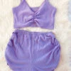 Ensemble Violet CROP TOP Strech Collection