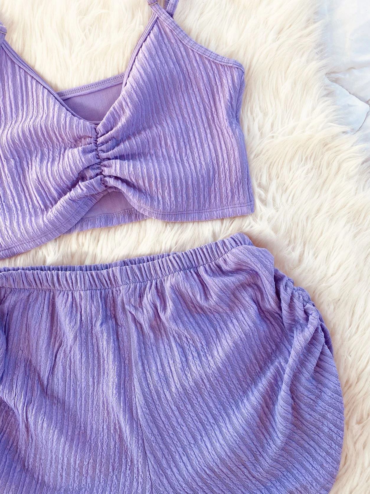 Ensemble Violet CROP TOP Strech Collection 2 Ensemble Violet CROP TOP Strech Collection – Image 2