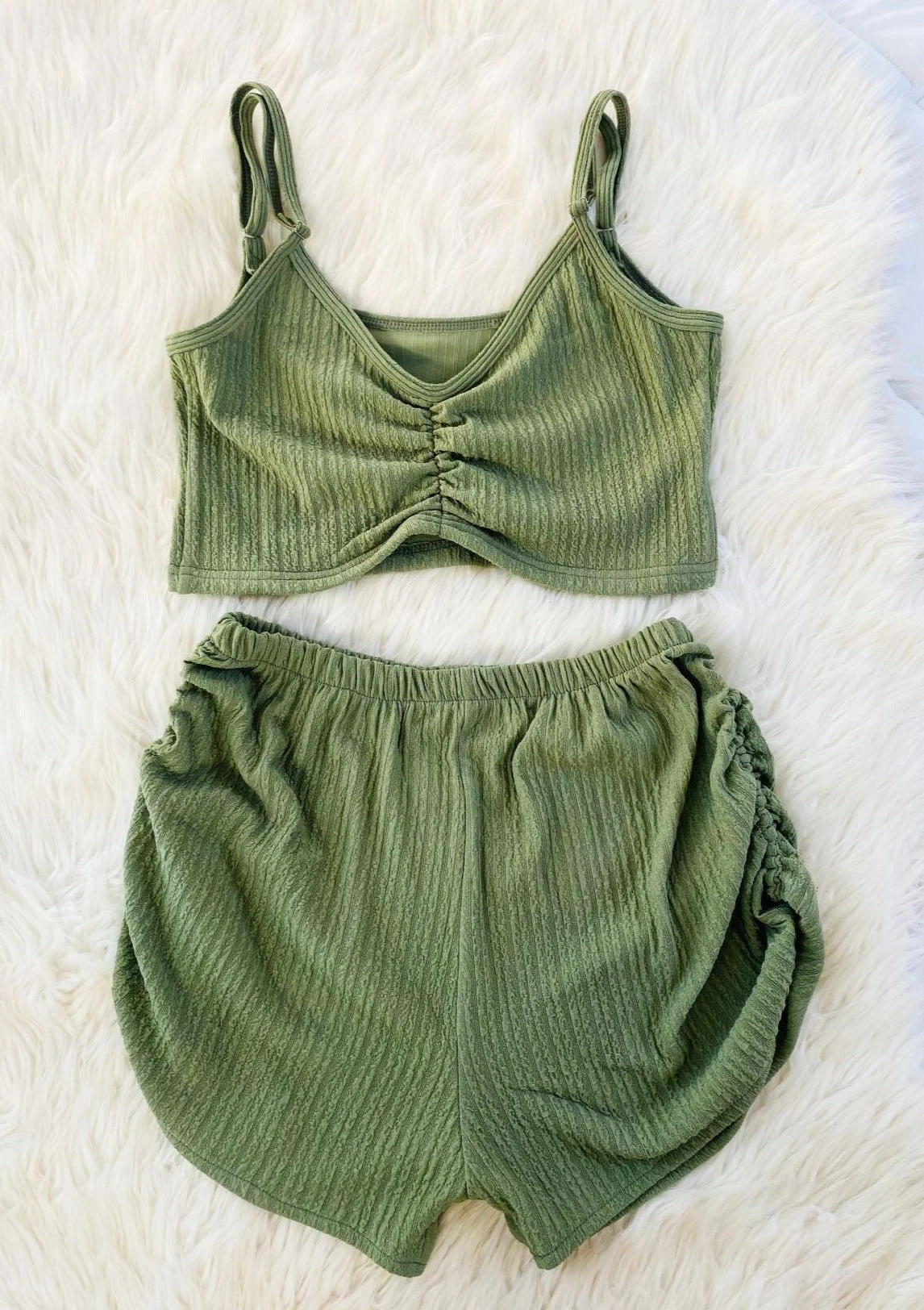 Ensemble Vert Foncé CROP TOP Strech Collection 1 Ensemble Vert Foncé CROP TOP Strech Collection