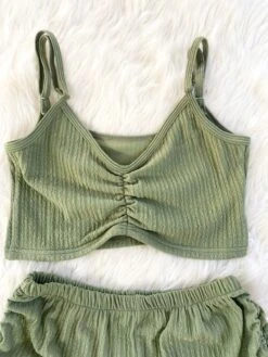 Ensemble Vert Foncé CROP TOP Strech Collection -Doress IMG 2433 1
