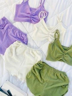 Ensemble Violet CROP TOP Strech Collection 7 Ensemble Violet CROP TOP Strech Collection -Doress IMG 2448 1