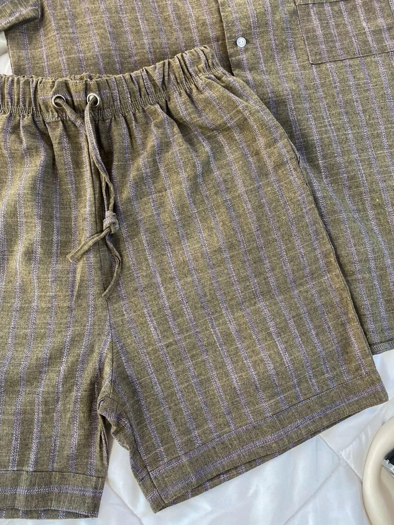 Pyjama Homme Rayures Vert Foncé MATTEO 2 Pyjama Homme Rayures Vert Foncé MATTEO – Image 2