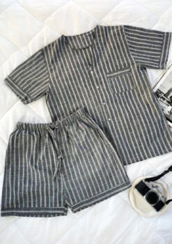 Pyjama Homme Rayures Gris MATTEO