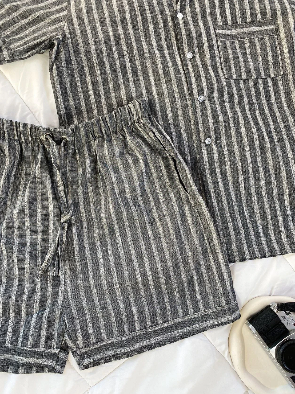 Pyjama Homme Rayures Gris MATTEO 2 Pyjama Homme Rayures Gris MATTEO – Image 2