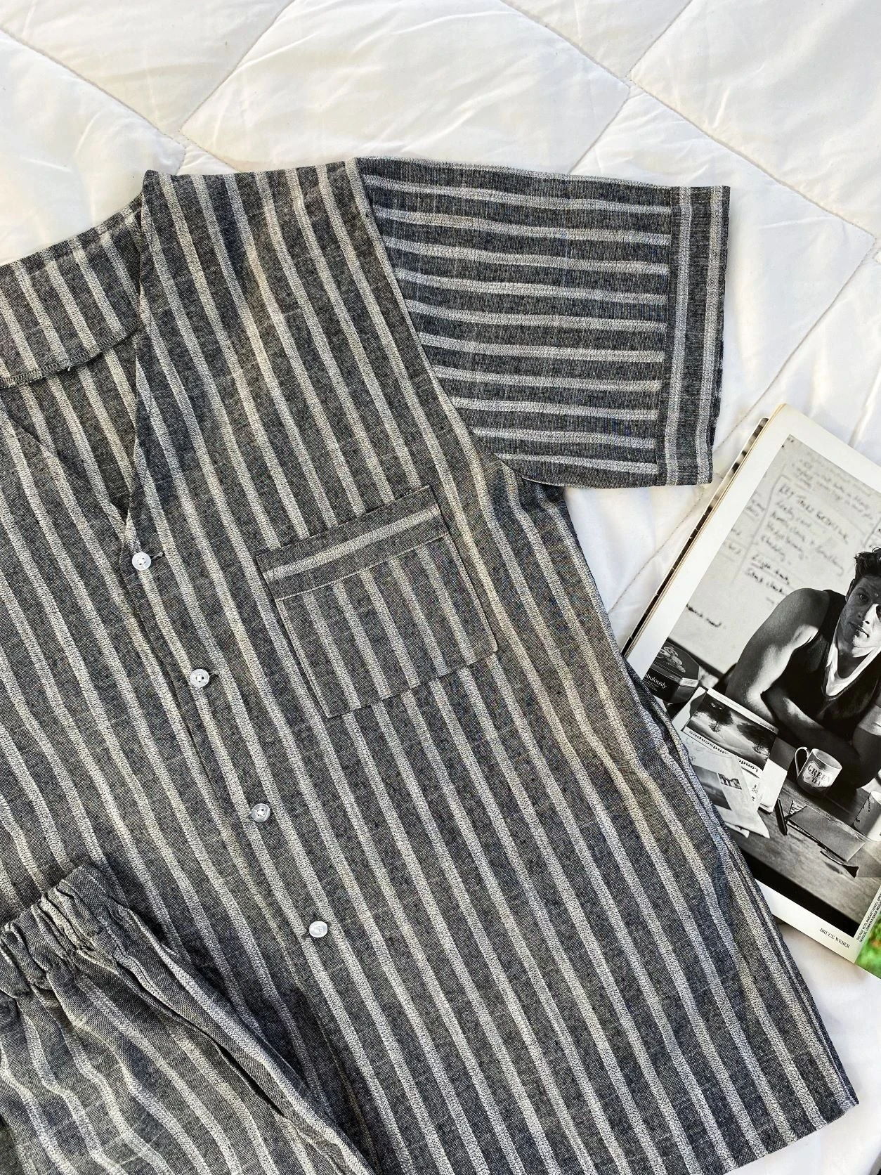 Pyjama Homme Rayures Gris MATTEO 3 Pyjama Homme Rayures Gris MATTEO – Image 3