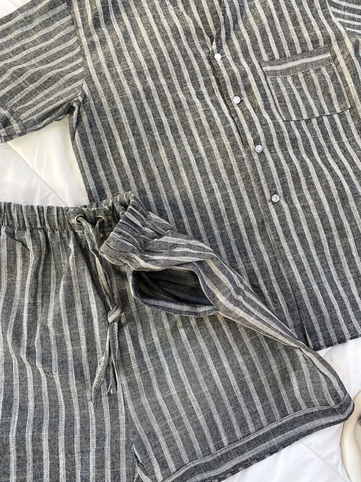 Pyjama Homme Rayures Gris MATTEO 5 Pyjama Homme Rayures Gris MATTEO – Image 5