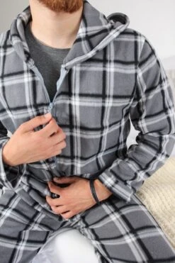 Pyjama Homme Gris à Carreaux ORLANDO -Doress IMG 2904 1
