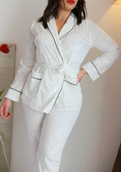 Pyjama Velours Royal Blanc LILAC