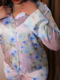 Pyjama En Soie Bleu MIRAGE 15 Pyjama En Soie Bleu MIRAGE -Doress IMG 3672 1