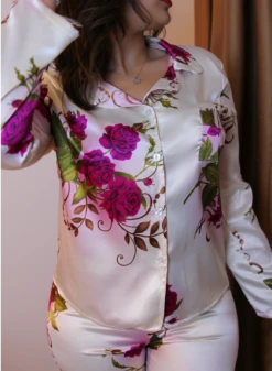 Pyjama Rose En Soie ANTONELLA -Doress IMG 3716 1