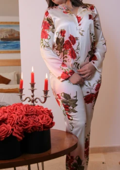 Pyjama Rouge En Soie ANTONELLA