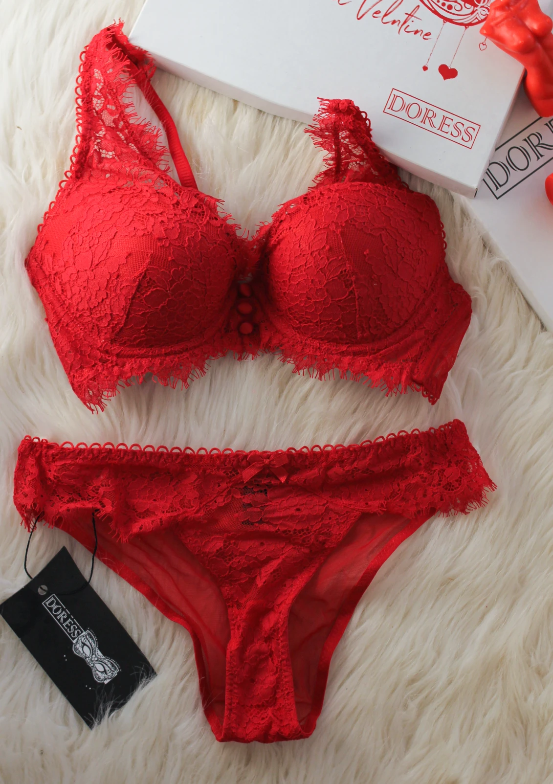 Ensemble Soutien-gorge Rouge CHILLY 1 Ensemble Soutien-gorge Rouge CHILLY