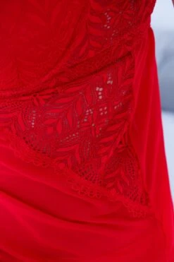 Nuisette Rembourrée Rouge En Dentelle WARM PEACH -Doress IMG 4394