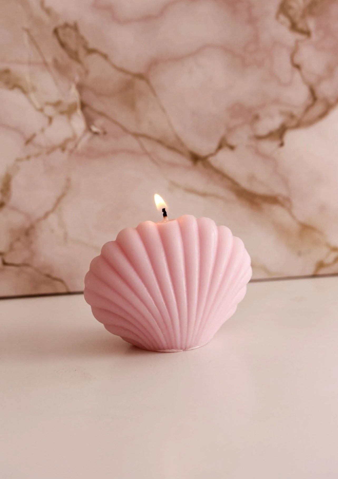 Bougie Rose Clair SHELL 1 Bougie Rose Clair SHELL