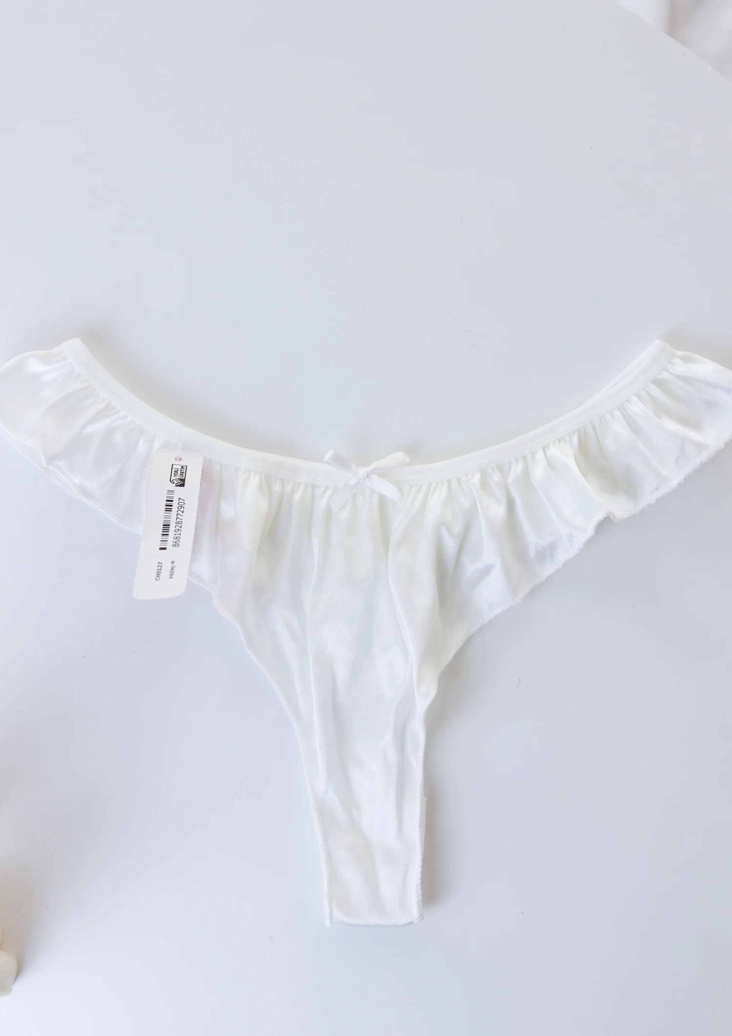 Thong Satiné Blanc PLAYFUL 1 Thong Satiné Blanc PLAYFUL