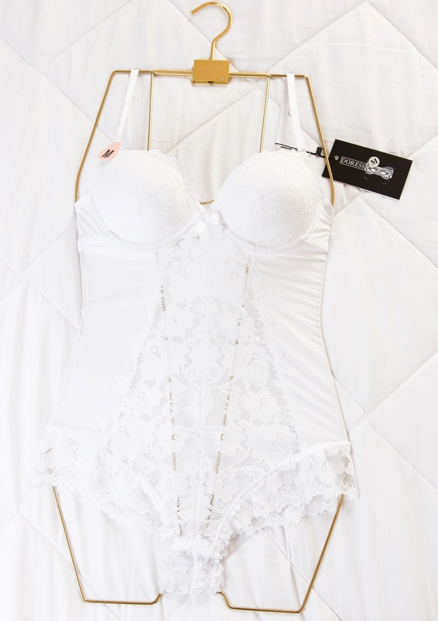 Body Rembourré Blanc En Dentelle RADIANT 1 Body Rembourré Blanc En Dentelle RADIANT