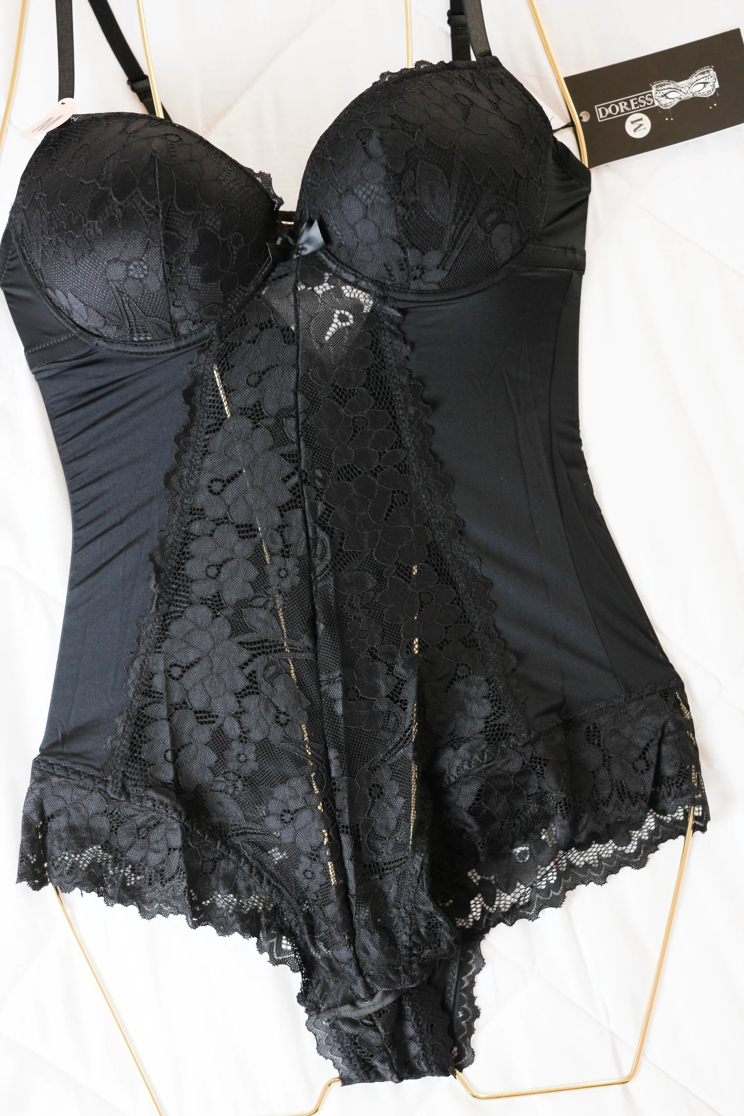 Body Rembourré Noir En Dentelle CHEERFUL 2 Body Rembourré Noir En Dentelle CHEERFUL – Image 2