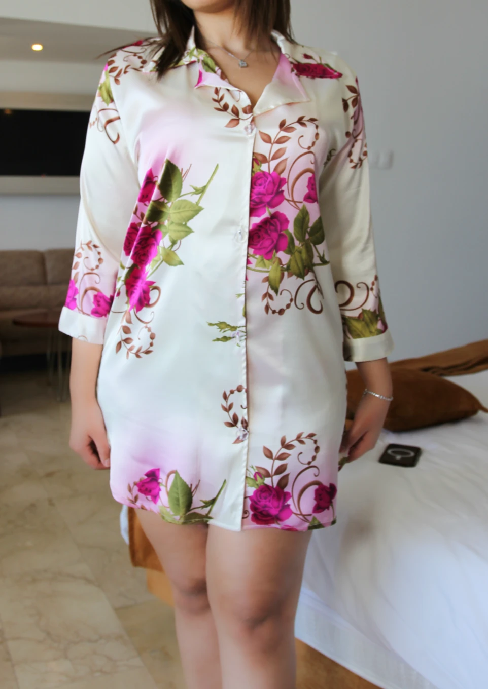 Chemise De Nuit Rose ANTONELLA 1 Chemise De Nuit Rose ANTONELLA