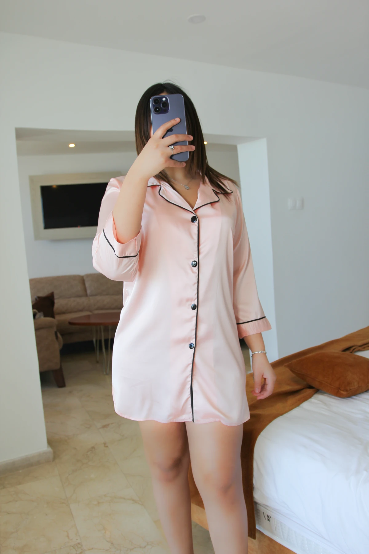 Chemise De Nuit Rose Clair CHILL 2 Chemise De Nuit Rose Clair CHILL â Image 2