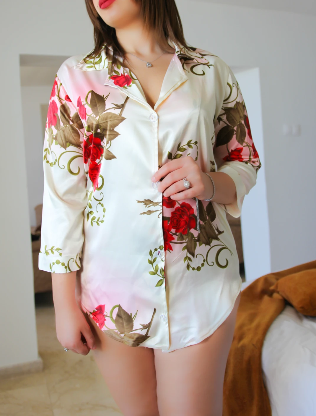 Chemise De Nuit Rouge ANTONELLA 2 Chemise De Nuit Rouge ANTONELLA â Image 2