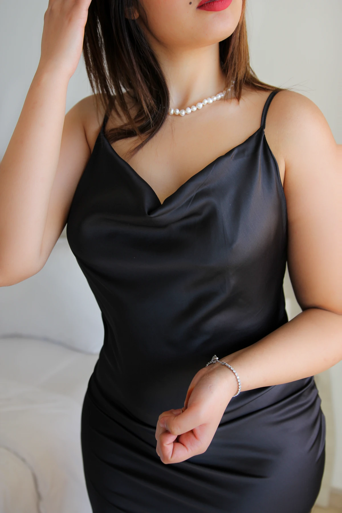 Robe Nuisette Noire ETERNELLE 4 Robe Nuisette Noire ETERNELLE – Image 4