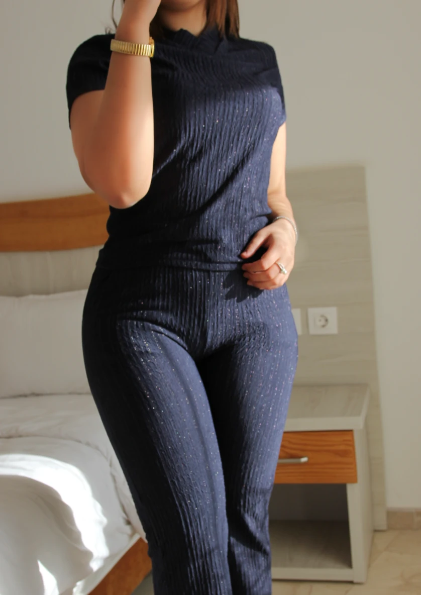 Ensemble 2 Pièces Bleu Nuit LESLEY LIGHT 1 Ensemble 2 Pièces Bleu Nuit LESLEY LIGHT