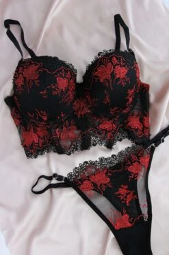 Ensemble Soutien-gorge Fleuri Noir LOLLY 8 Ensemble Soutien-gorge Fleuri Noir LOLLY -Doress IMG 5753