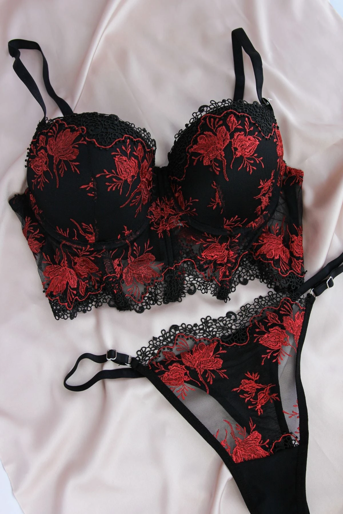 Ensemble Soutien-gorge Fleuri Noir LOLLY 4 Ensemble Soutien-gorge Fleuri Noir LOLLY – Image 4