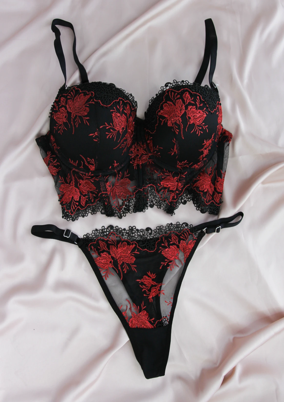 Ensemble Soutien-gorge Fleuri Noir LOLLY 1 Ensemble Soutien-gorge Fleuri Noir LOLLY