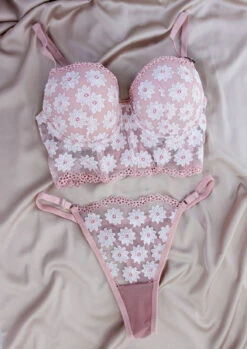 Ensemble Soutien-gorge Fleuri Rose LOLLY