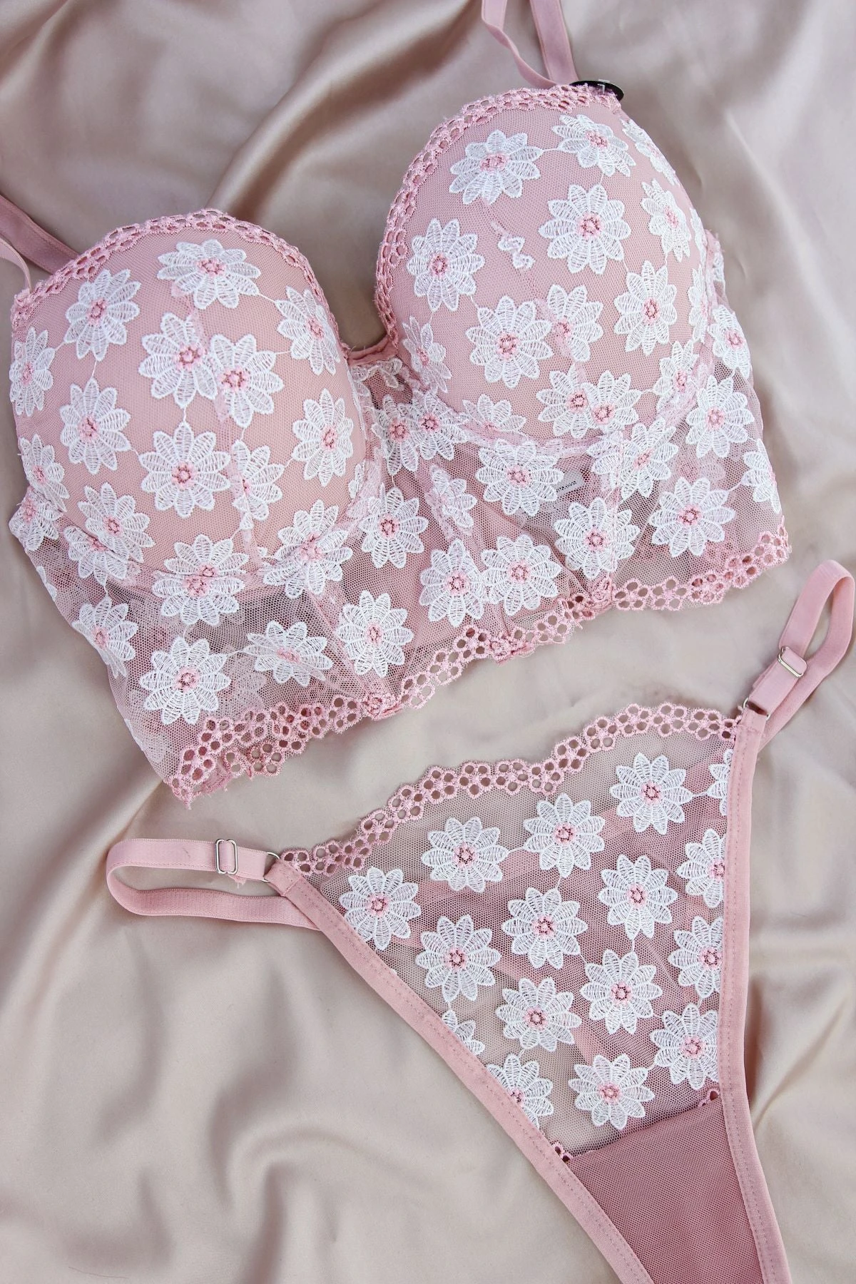 Ensemble Soutien-gorge Fleuri Rose LOLLY 3 Ensemble Soutien-gorge Fleuri Rose LOLLY – Image 3